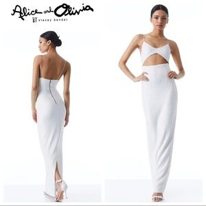 Alice + Olivia Valli Cut Out Sequin Cami Dress